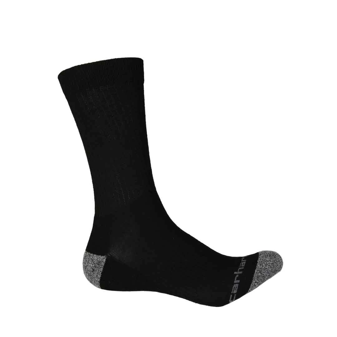 Carhartt- Men's 2 Pack All Season Crew Sock (CHMA2416C2 BLK) 4 Carhartt- Men's 2 Pack All Season Crew Sock (CHMA2416C2 BLK) - Image 2