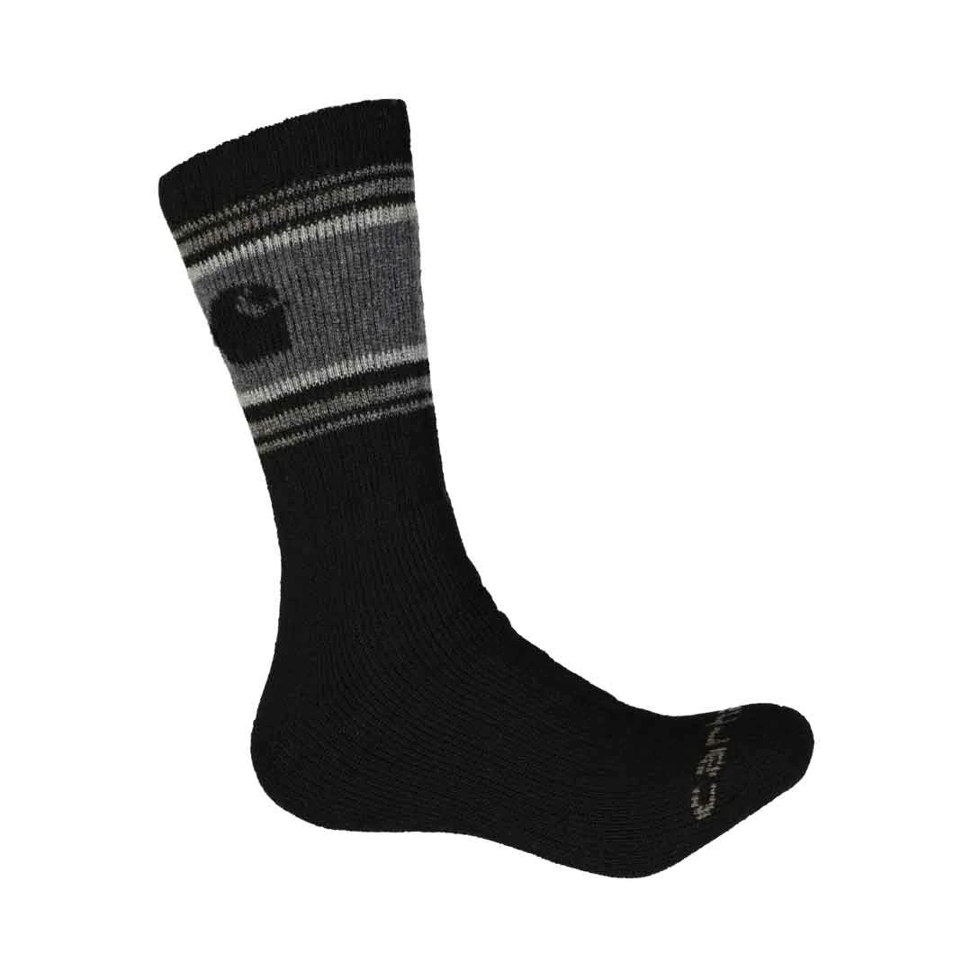 Carhartt - Men's 4 Pack Woolblend Crew Sock (CHMA0206C4 BLACK) 4 Carhartt - Men's 4 Pack Woolblend Crew Sock (CHMA0206C4 BLACK) - Image 2