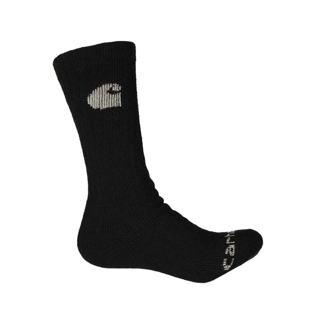 Carhartt - Men's 4 Pack Woolblend Crew Sock (CHMA0206C4 BLACK) 5 Carhartt - Men's 4 Pack Woolblend Crew Sock (CHMA0206C4 BLACK) - Image 3