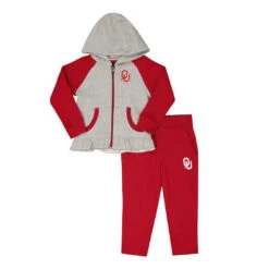 Outerstuff Girls' (Toddler) Oklahoma Sooners Lil Champ Full Zip Set (K446KH 91N)
