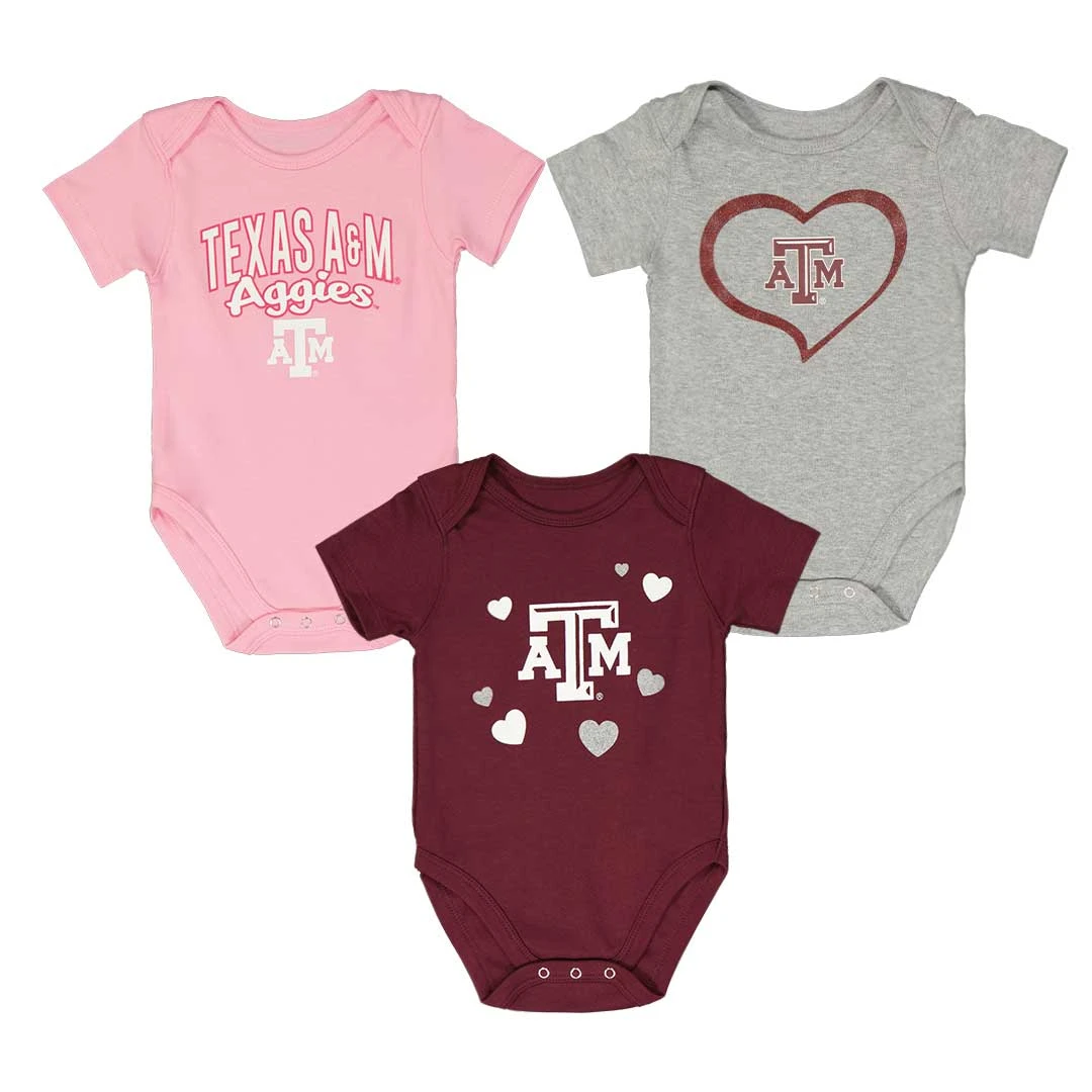 Outerstuff Girls' (Infant) Texas A&M Aggies Champ 3 Piece Creeper Set (KZ415Z5 66) 3 Outerstuff Girls' (Infant) Texas A&M Aggies Champ 3 Piece Creeper Set (KZ415Z5 66)