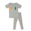 Outerstuff Kids' Miami Hurricanes Short Sleeve Sleep Set (K467LC 57) -SVP Sports Sale Kids Junior Miami Hurricanes Short Sleeve Pant Sleep Set K467LC 57 01