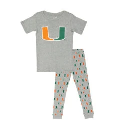 Outerstuff Kids' Miami Hurricanes Short Sleeve Sleep Set (K467LC 57)