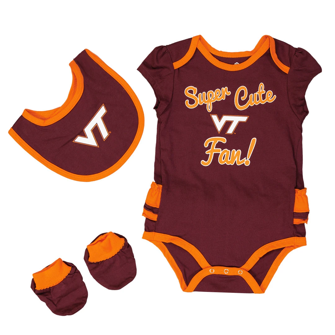 Outerstuff Girls' (Infant) Virginia Tech Hokies Trifecta Set (K423JQ 47N) 3 Outerstuff Girls' (Infant) Virginia Tech Hokies Trifecta Set (K423JQ 47N)