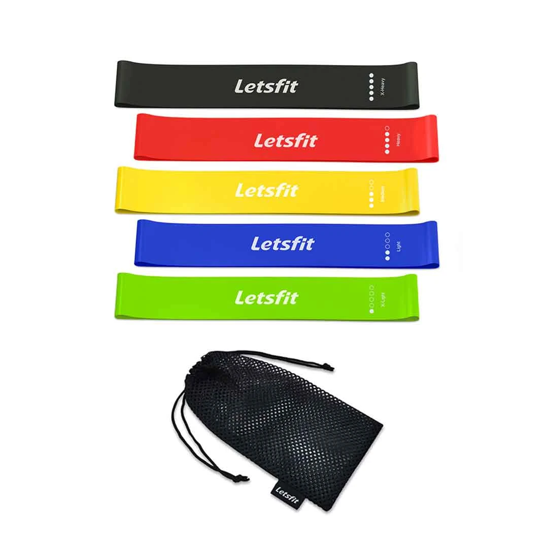 Letsfit - 5 Pack Loop Resistance Band Set (JSD01) 5 Letsfit - 5 Pack Loop Resistance Band Set (JSD01) - Image 3