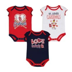 Outerstuff MLB - Kids' (Infant) St. Louis Cardinals 3 Pack Onesie (KM32CMK 10)
