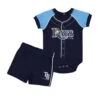 Outerstuff MLB - Kids' (Infant) Tampa Bay Rays Creeper Set (KW32FB8 29) -SVP Sports Sale MLB Kids Infant Tampa Bay Rays Creeper Set KW32FB8 29 01