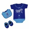 Outerstuff MLB - Kids' (Infant) Kansas City Royals Creeper Set (M32NIY 21) -SVP Sports Sale MLB Kids Infant KansasCityRoyalsCreeperSet M32NIY21 1