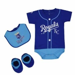 Outerstuff MLB - Kids' (Infant) Kansas City Royals Creeper Set (M32NIY 21)