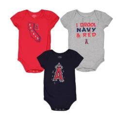 Outerstuff MLB - Kids' (Infant) Los Angeles Angels 3 Pack Creeper (K327AN 22)