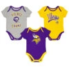 Outerstuff NFL - Kids' (Infant) Minnesota Vikings Champ 3 Piece Creeper Set (HK1I1FBAS VIK) -SVP Sports Sale NFL Kids Infant MinnesotaVikingsChamp3PieceCreeperSet HK1I1FBASVIK 01