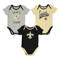 Outerstuff NFL - Kids' (Infant) New Orleans Saints Champ 3 Piece Creeper Set (HK1I1FBAS SAI)