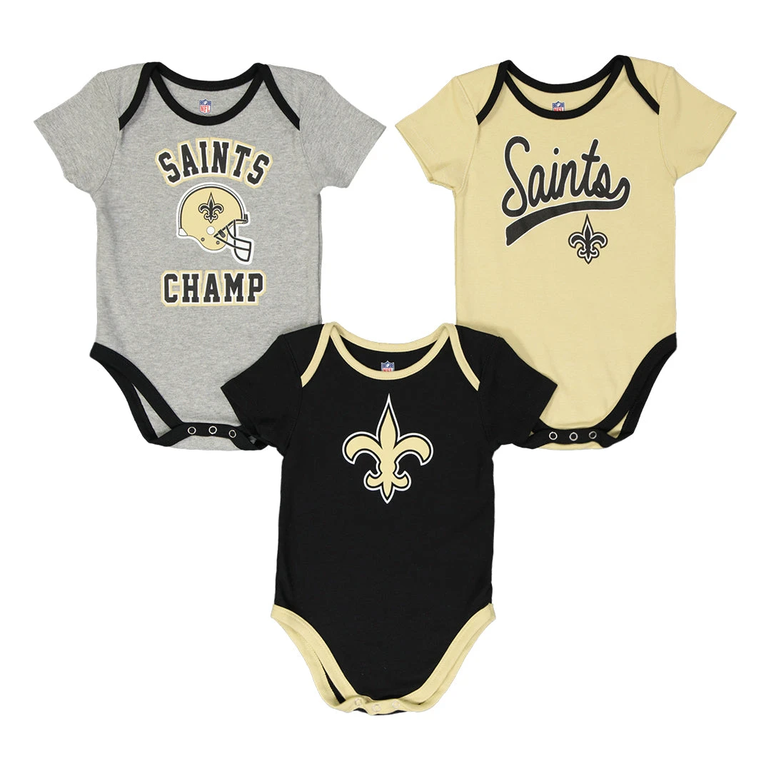 Outerstuff NFL - Kids' (Infant) New Orleans Saints Champ 3 Piece Creeper Set (HK1I1FBAS SAI) 3 Outerstuff NFL - Kids' (Infant) New Orleans Saints Champ 3 Piece Creeper Set (HK1I1FBAS SAI)
