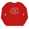 NHL - Men's Montreal Canadiens Faded Wordmark Long Sleeve T-Shirt (NHXXOVRML3A1GT 62RED) -SVP Sports Sale NHL Men s Montreal Canadiens Faded Wordmark Long Sleeve T Shirt NHXXOVRML3A1GT 62RED 01