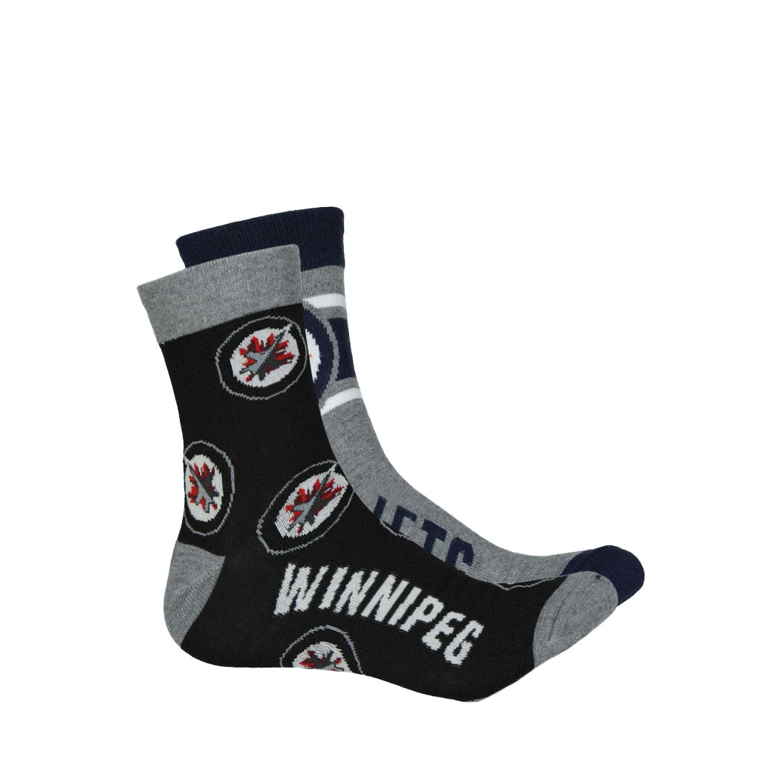 NHL - Men's Winnipeg Jets 2 Pack Socks (NHXX0N8MFQPC1GT 07BCH) 3 NHL - Men's Winnipeg Jets 2 Pack Socks (NHXX0N8MFQPC1GT 07BCH)