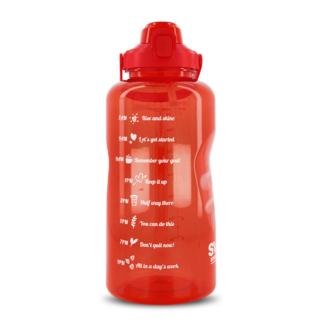 SVP Sports - 128oz Hydration Water Bottle (128OZ-REDCLEAR) 4 SVP Sports - 128oz Hydration Water Bottle (128OZ-REDCLEAR) - Image 2