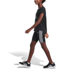 Adidas - Girls' (Junior) 3-Stripes Bike Shorts (FZ9000) -SVP Sports Sale adidas Girls Junior 3 Stripes Bike Shorts FZ9000 06