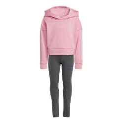 Adidas - Girls' (Toddler & Junior) Hooded Fleece And Leggings Set (HN3475)