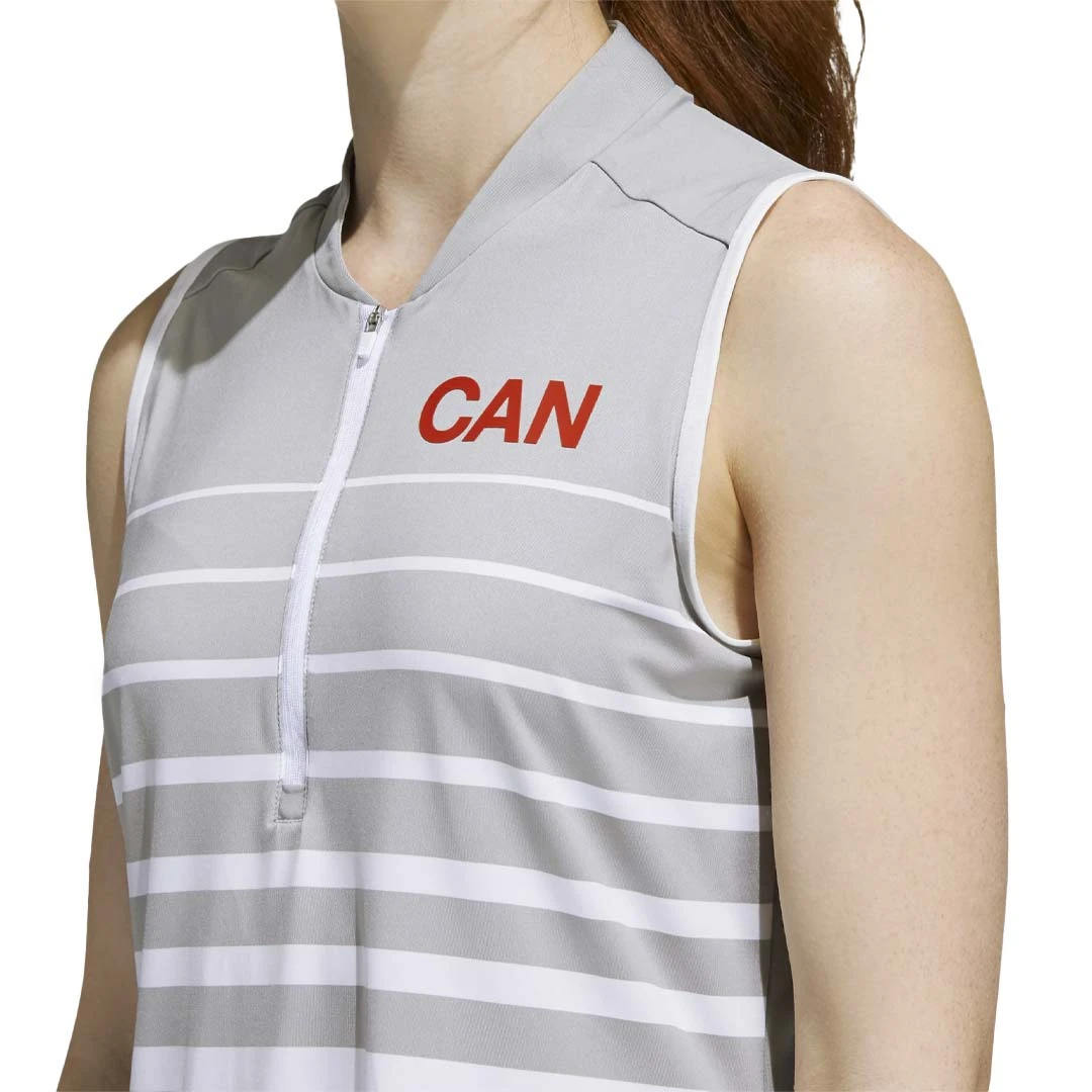 Adidas - Women's Stripe Sleeveless Polo (GJ9455) 4 Adidas - Women's Stripe Sleeveless Polo (GJ9455) - Image 2