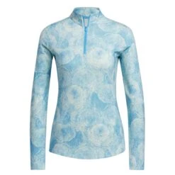 Adidas - Women's Ultimate365 Printed 1/4 Zip Mock-Neck Long Sleeve Polo (IP4257)