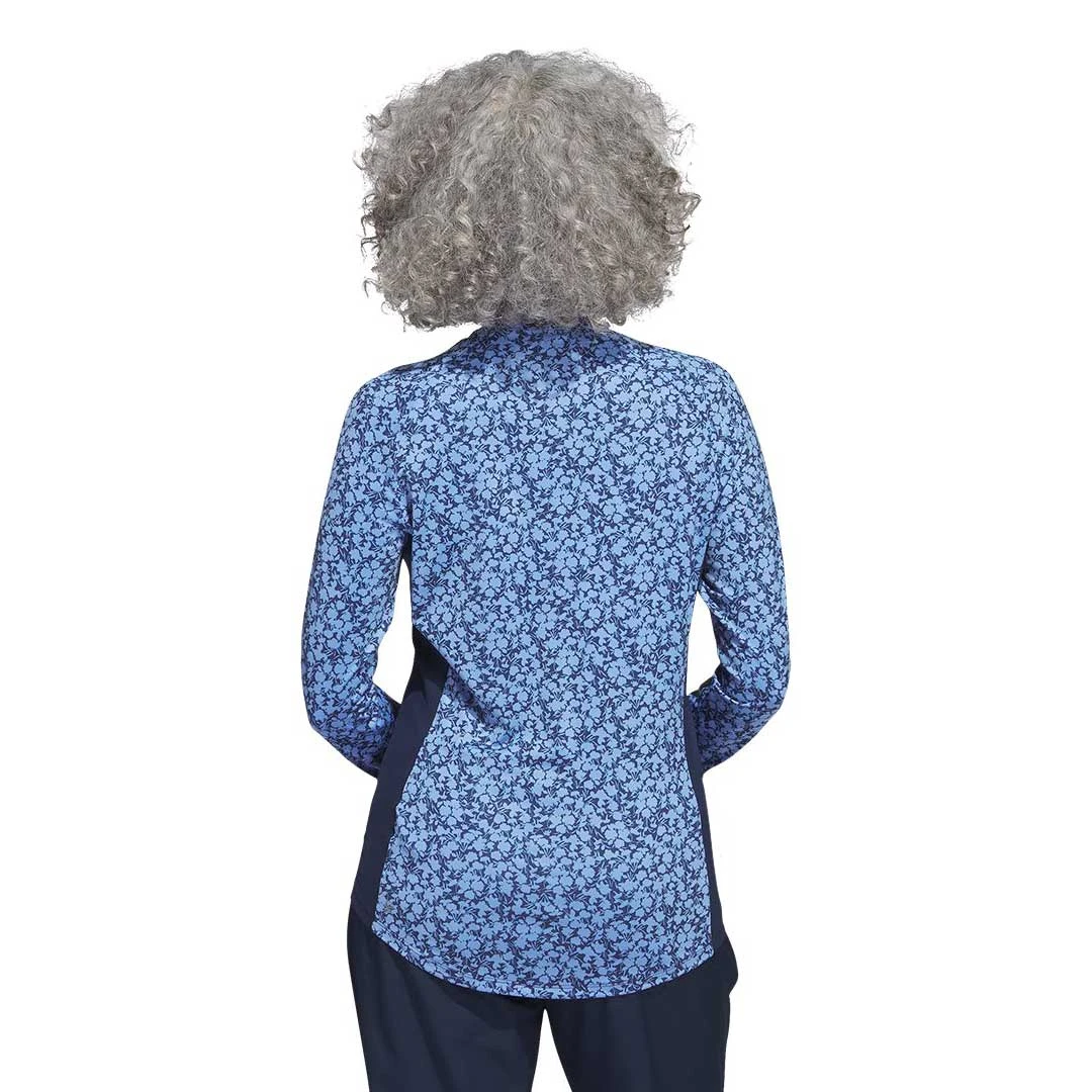 Adidas - Women's Ultimate365 Printed 1/4 Zip Mock-Neck Long Sleeve Polo (HT1253) 5 Adidas - Women's Ultimate365 Printed 1/4 Zip Mock-Neck Long Sleeve Polo (HT1253) - Image 3