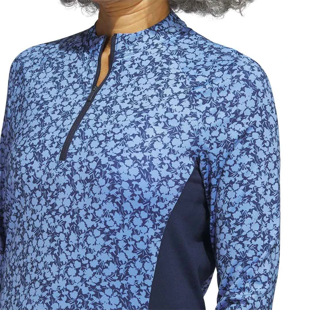 Adidas - Women's Ultimate365 Printed 1/4 Zip Mock-Neck Long Sleeve Polo (HT1253) 6 Adidas - Women's Ultimate365 Printed 1/4 Zip Mock-Neck Long Sleeve Polo (HT1253) - Image 4